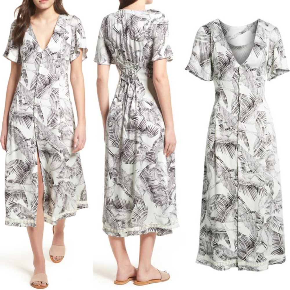 NWOT Somedays Lovin Short Sleeve Maxi Button Dress